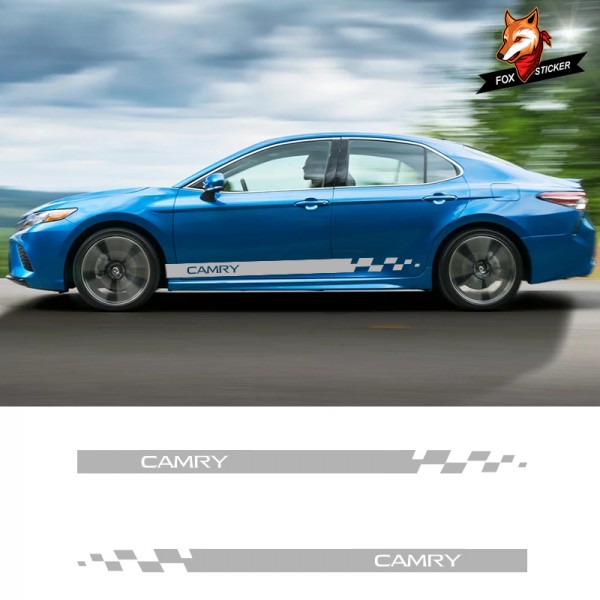 Car Vinyl Auto Sticker Decal Racing Sport Car Stickers Car Side Stripes Side Skirts Graphics For Toyota CAMRY